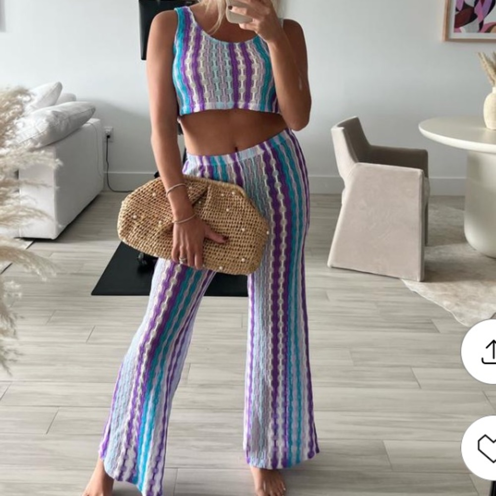 Crochet knit swimwear set